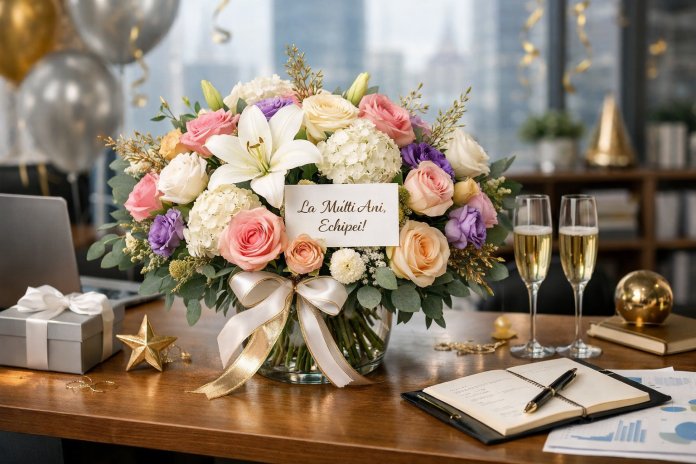 Cum alegi florile pentru un buchet aniversar de companie?