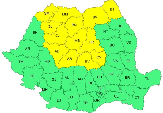 Alerte meteo: cod galben de frig în 13 județe. ANM estimează lapoviță, polei și vânt. Regiunile afectate și prognoza pentru București - HARTĂ