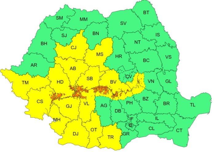 Aproape toată țara, influențată de precipitații, furtuni de zăpadă, ninsoare și vânt intens. Zonele aflate sub cod portocaliu și...