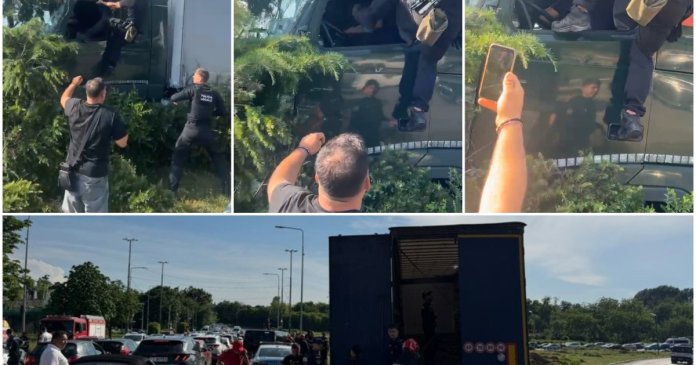 Polițiștii locali au aplicat spray lacrimogen și l-au lovit cu picioarele pe conducătorul TIR-ului care a evadat...